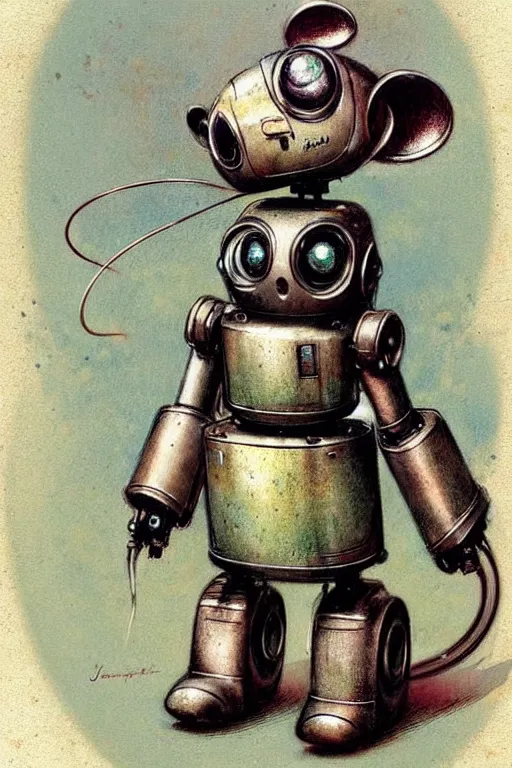 Image similar to (((((1950s retro robot mouse. muted colors.))))) by Jean-Baptiste Monge !!!!!!!!!!!!!!!!!!!!!!!!!!!!!!