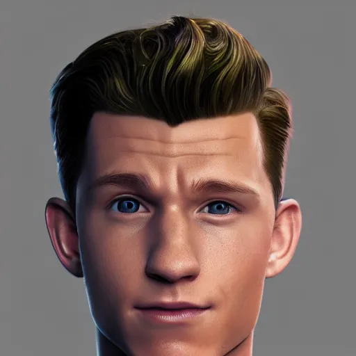 Image similar to “portrait of tom holland as mr incredible, photorealistic, hd, octane render”