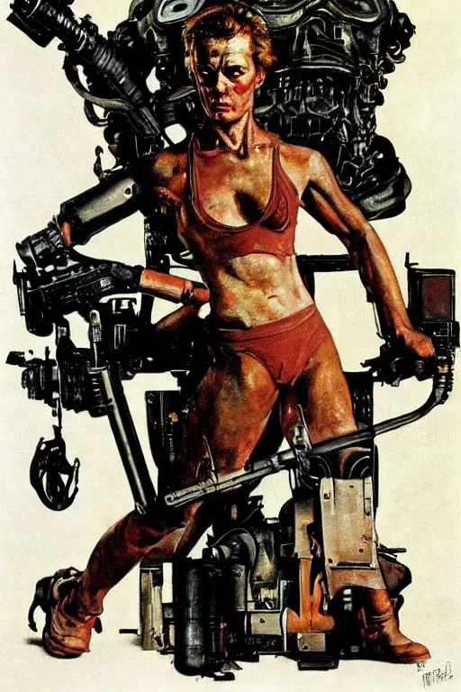 Image similar to Terminator painted by Norman Rockwell