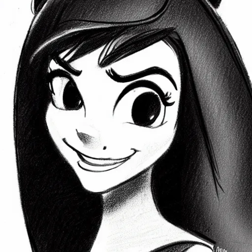 Image similar to milt kahl pencil sketch of victoria justice disney style