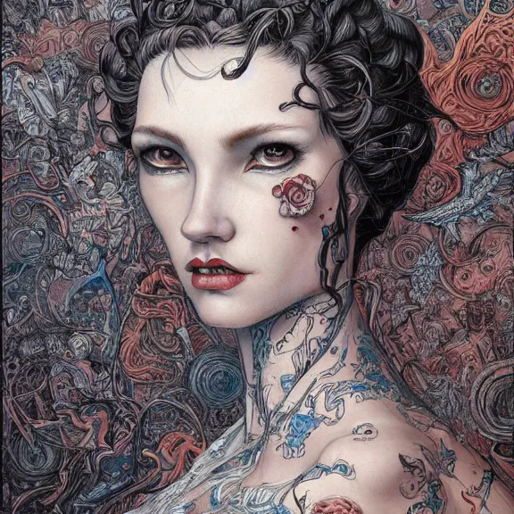 Image similar to a highly detailed portrait in the style of james jean and in the style of gerald brom.