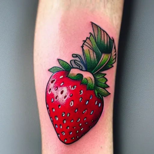 Pretty traditional strawberry tattoo for my grandma. Done by Rudy at state  street tattoo in Salem, Ohio. : r/tattoos