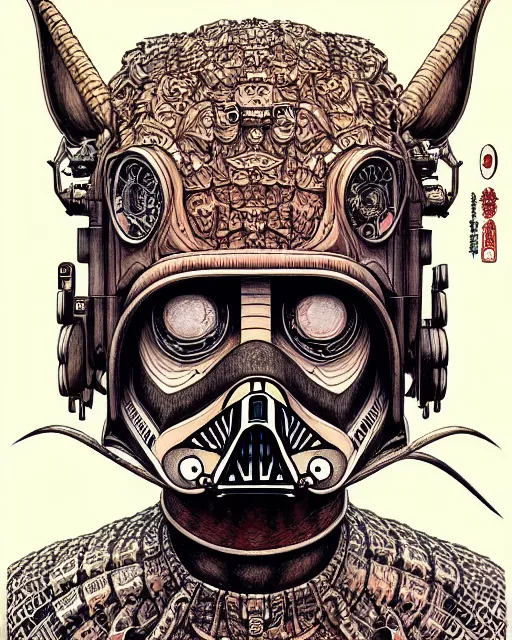 Image similar to portrait painted in jacek yerka style drawn by vania zouravliov and takato yamamoto, inspired by star wars, intricate acrylic gouache painting, high detail, sharp high detail, artstation