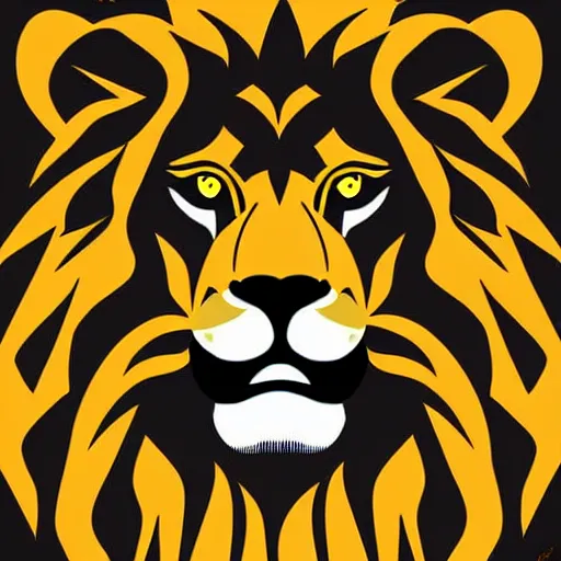 Image similar to vector mascot of a lion, digital art design