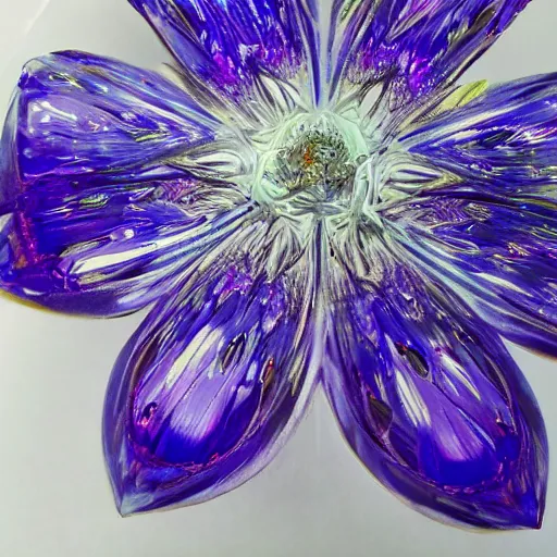 Image similar to crystal emanation flower, hyper-realistic, ultradetailed