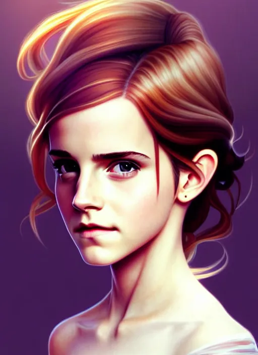 Prompt: cute emma watson, natural lighting, path traced, highly detailed, high quality, digital painting, by don bluth and ross tran and studio ghibli and alphonse mucha, artgerm