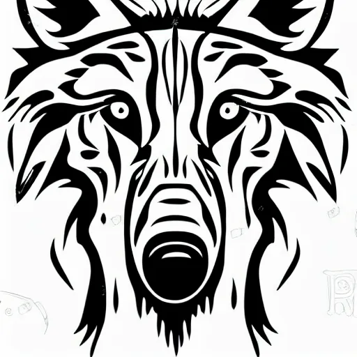 Image similar to stencil on paper detailed vector wolf