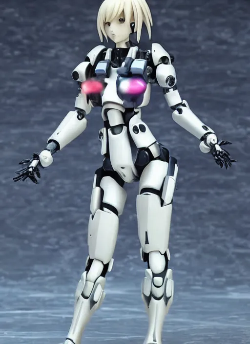 Image similar to Girl in mecha cyber Armor, portrait of the action figure of a girl, with bare legs，in the style of Ghost in the Shell，anime figure