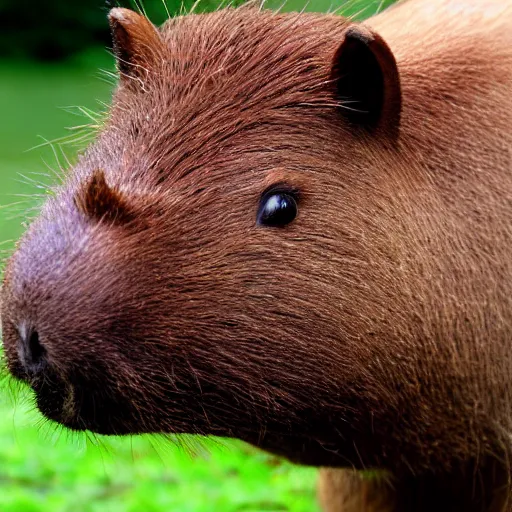 Image similar to human with head of capybara