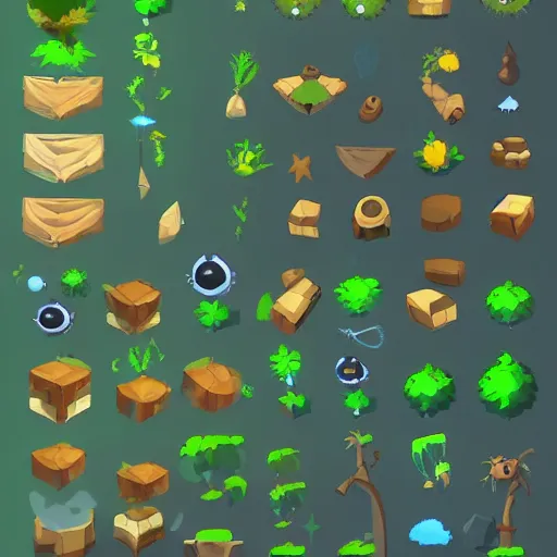 A game assets spritesheet from dofus Online, Ori and Stable Diffusion OpenArt