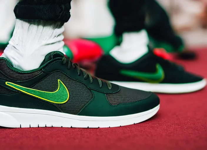 Image similar to product still of Boba Fett signature Nikes, 85mm f1.8