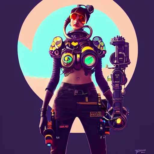 Image similar to high quality high detail portrait of a diesel punk overwatch character in an alien world, tristan eaton, victo ngai, artgerm, rhads, ross draws, hyperrealism, intricate detailed, alphonse mucha, 8 k, sci - fi, pastel colors, artstation,