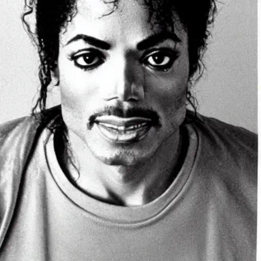 Prompt: closeup michael jackson mugshot