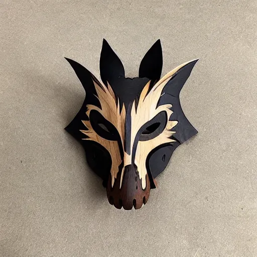 Image similar to wolf dragon wooden mask