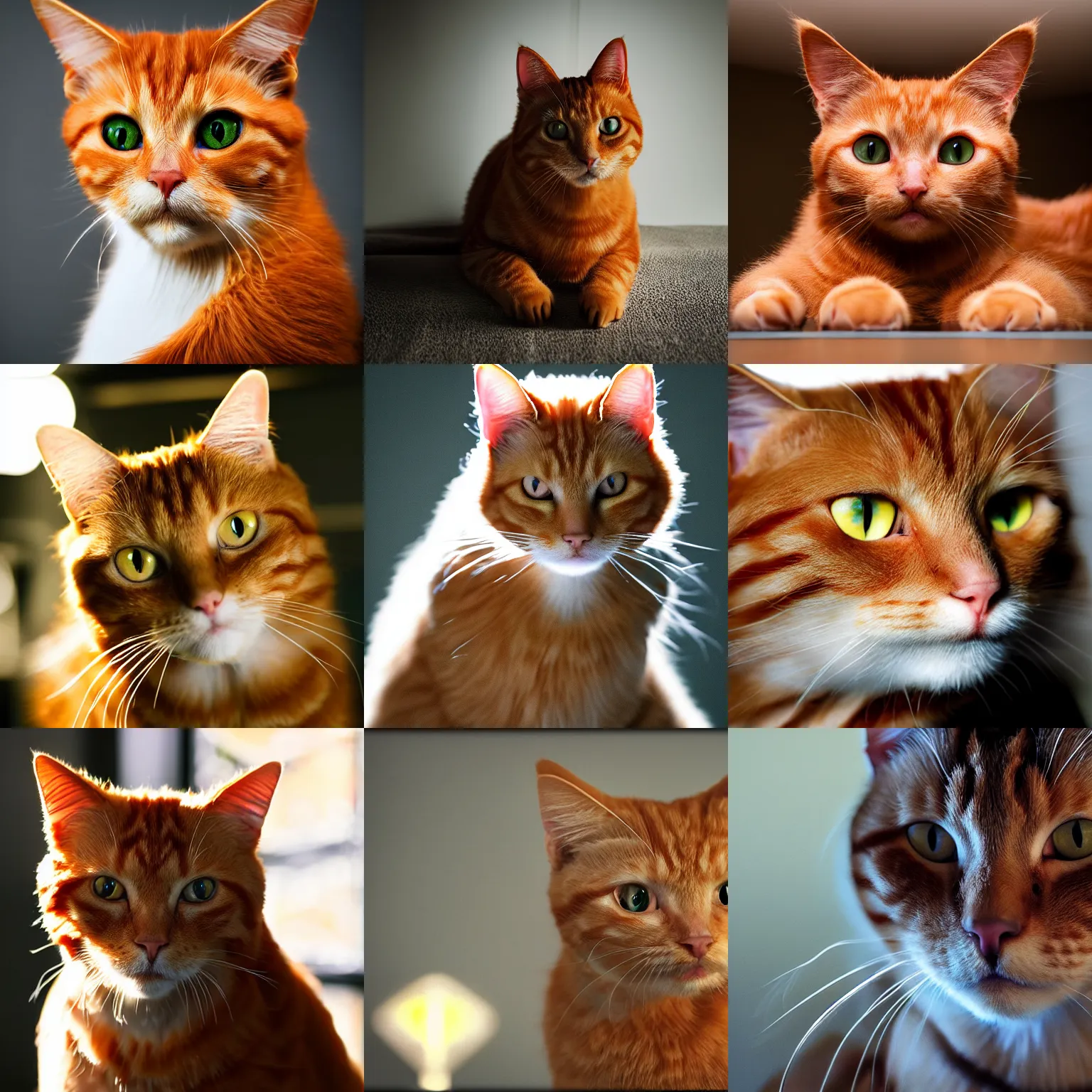 Prompt: ginger cat, cinematic lighting