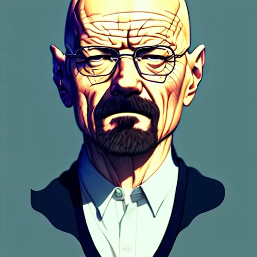 Prompt: walter white, portrait shinkai makoto studio ghibli studio key hideaki anno sakimichan stanley artgerm lau rossdraws james jean marc simonetti elegant highly detailed digital painting artstation pixiv