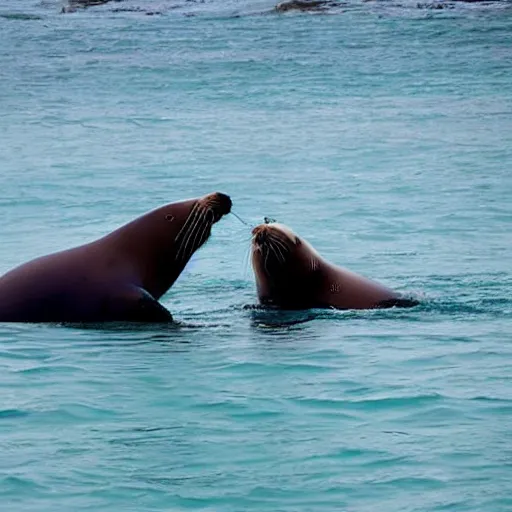 Prompt: “ Extremely obese sea lions”