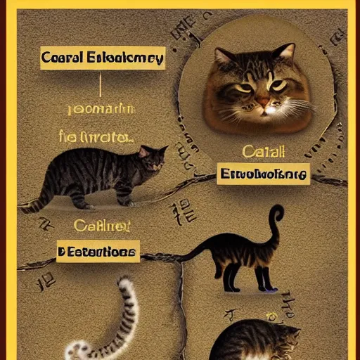 Prompt: cladistic diagram of the evolutionary history of cats