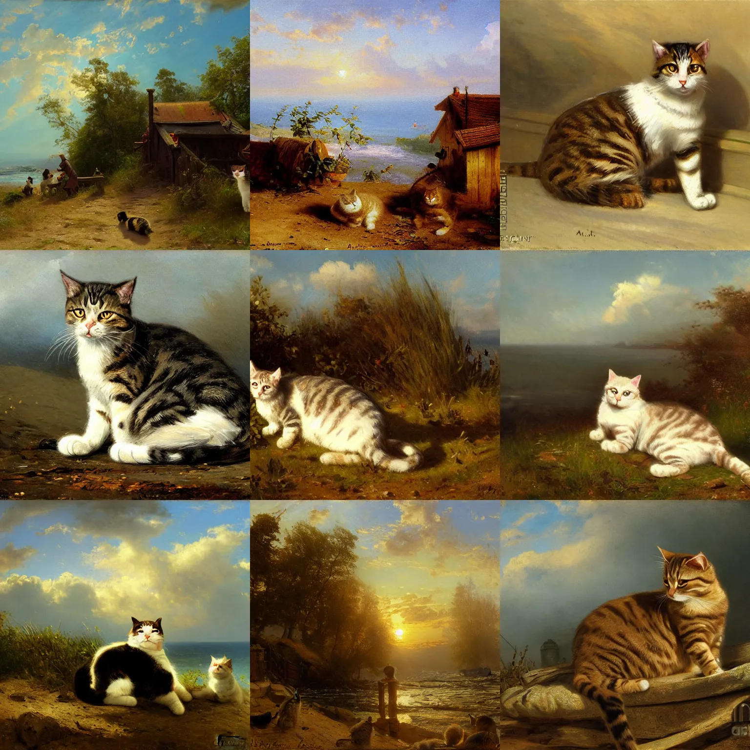 Prompt: sunny cat by andreas achenbach