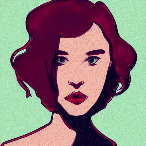 Prompt: “album cover indie red head singer girl comic style”