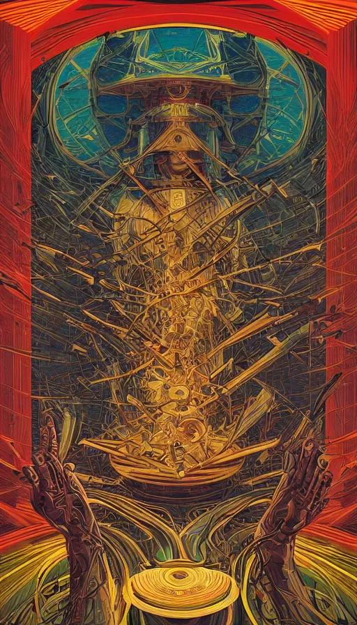 Image similar to The oracle of ancient wisdom, italian futurism, da vinci, Dan Mumford, Josan Gonzalez