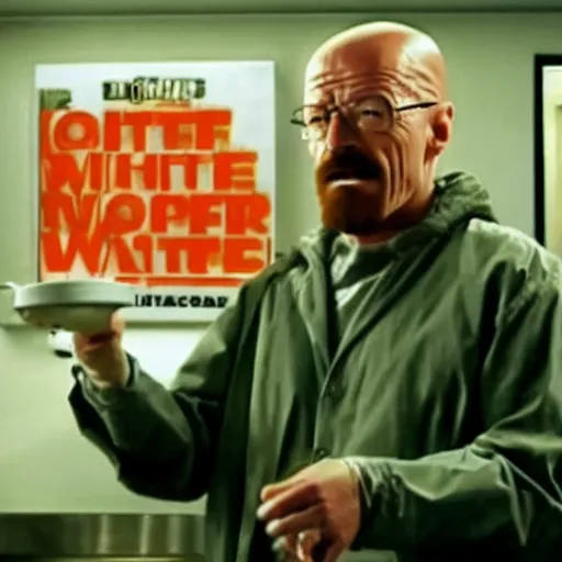 Prompt: Walter white yelling at a can of tomato soup