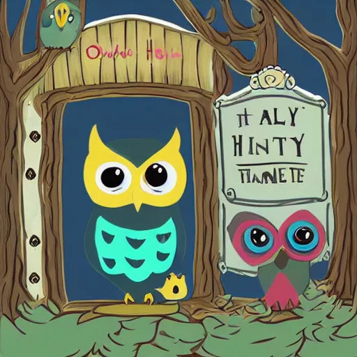 Image similar to hooty from the owl house