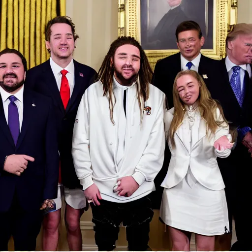 Image similar to Post Malone is officially elected president of the United States, White House photographer