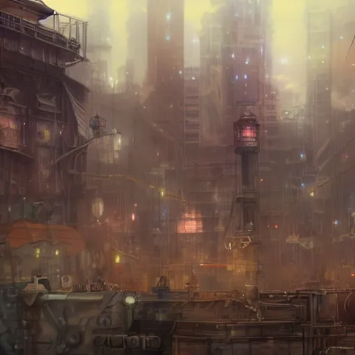 Prompt: screenshot from an anime, hd, artstation, sci-fi, anime in a steampunk city