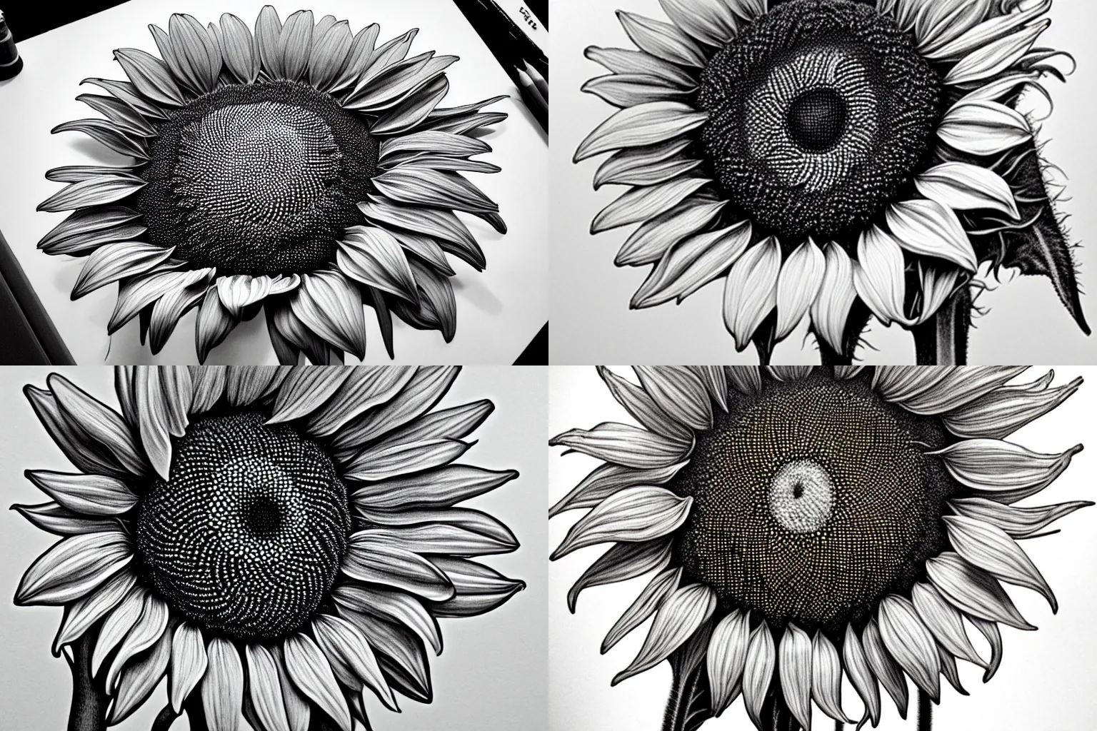 Prompt: extremely detailed sunflowers, trending on artstation, delicate, hyper realistic, engraving, 8 k