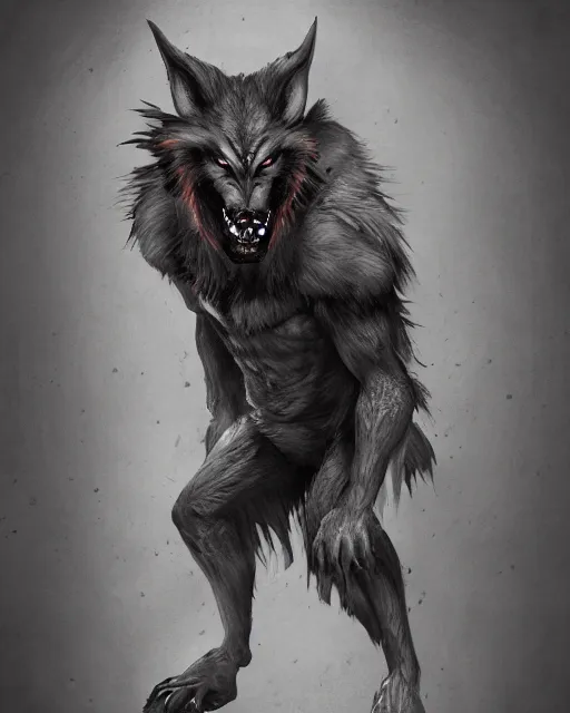Image similar to werewolf concept design by Jerad S. Marantz, trending on artstation