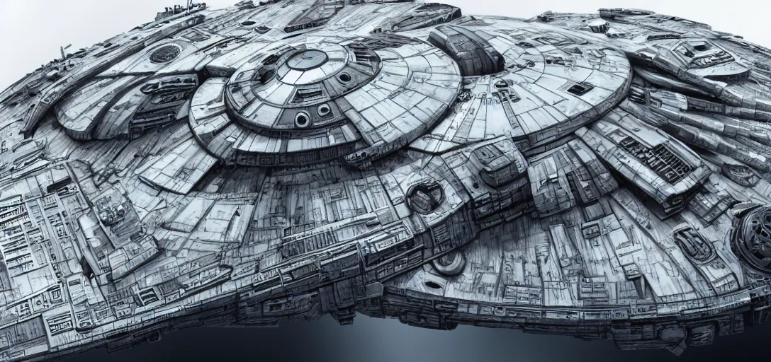 Image similar to Millennium Falcon, Artstation, Award Winning Masterpiece, Very Detailed, Digital Art