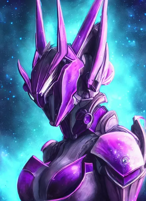 Image similar to cinematic bust shot, cosmic beautiful stunning giant robot mecha hot female dragon goddess, sharp spines, sharp metal ears, smooth purple eyes, smooth fuschia skin, elegant smooth silver armor, nebula size, epic proportions, epic scale, macro furry, furry art, dragon art, goddess art, giantess art, warframe, warframe fanart, furaffinity, octane