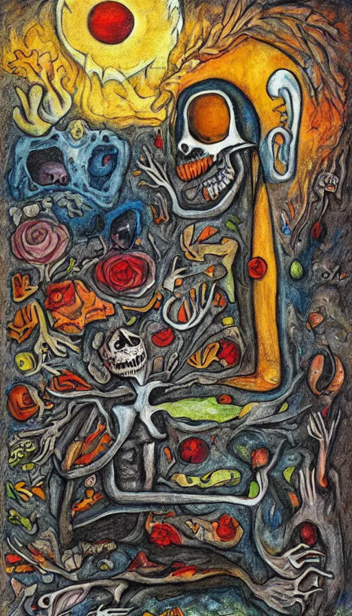 Image similar to life and death mixing together, by schizophrenia patient