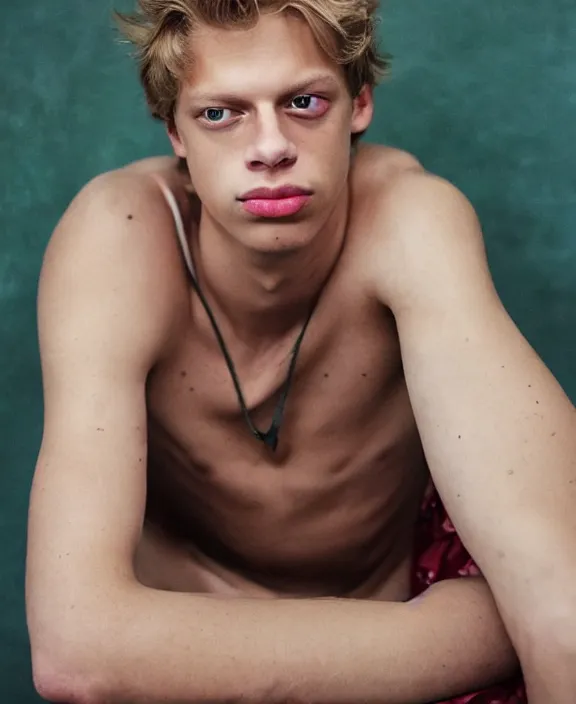 Image similar to portrait of jace norman photographed by nan goldin