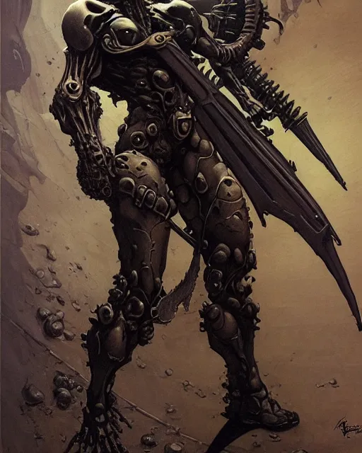 Prompt: reaper from overwatch, heavey metal magazine cover, character portrait, portrait, close up, concept art, intricate details, highly detailed, in the style of frank frazetta, r. giger, esteban maroto, richard corben, pepe moreno, matt howarth, stefano tamburini, tanino liberatore, luis royo and alex ebel