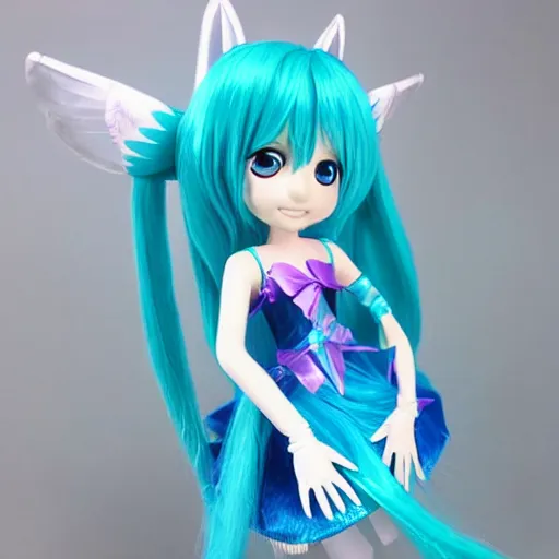 Prompt: Hatsune Miku cosplay winx club Bloom, doll