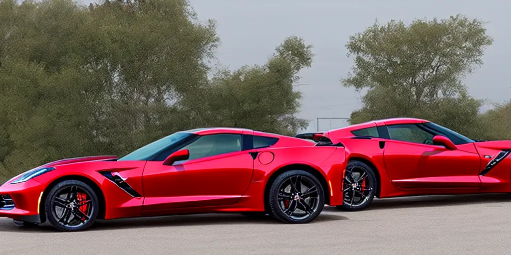 Image similar to chevrolet corvette stingray coupe z 5 1 2 lt, in red and white