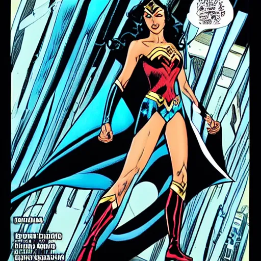 Prompt: Gal Gadot as wonder woman in a vertigo comic