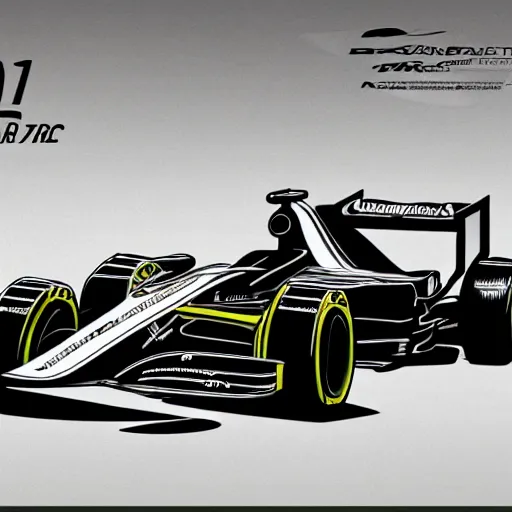 Image similar to 2 0 2 2 formula 1 car in the style of davinci sketches