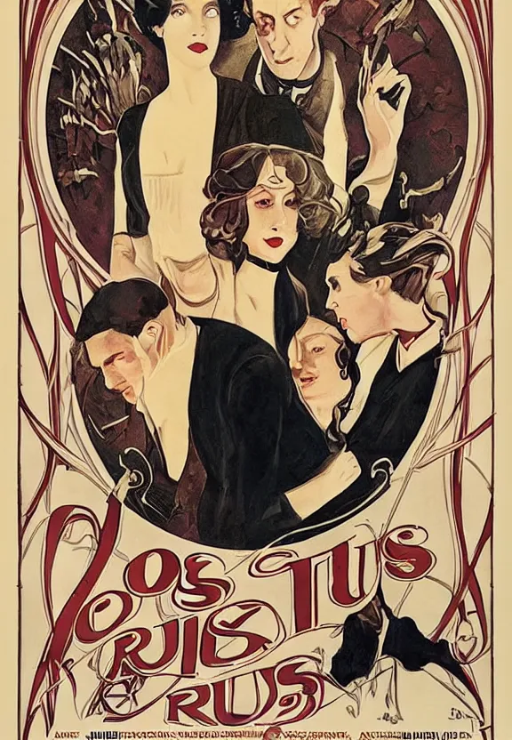 Image similar to art nouveau movie poster for Geese Ruin Everything