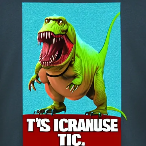 Image similar to T-Rex who is a scientist fighting aliens with SCIENCE