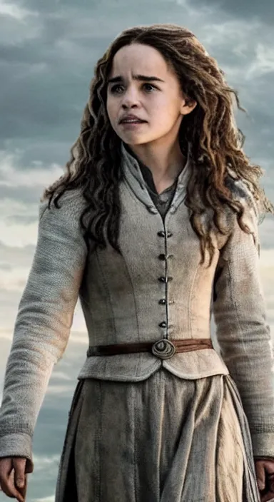 Image similar to Still of Emilia Clark starring as Hermione Granger in the new Harry Potter reboot