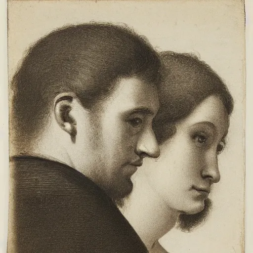 Image similar to portrait of a man in profile, woman