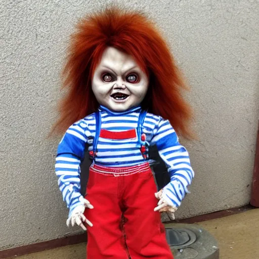 Image similar to Chucky the killer doll for sale in a pawn shop