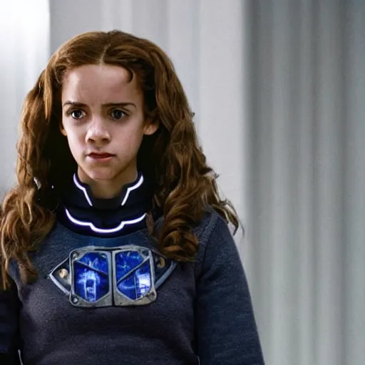 Prompt: Hermione granger as robocop