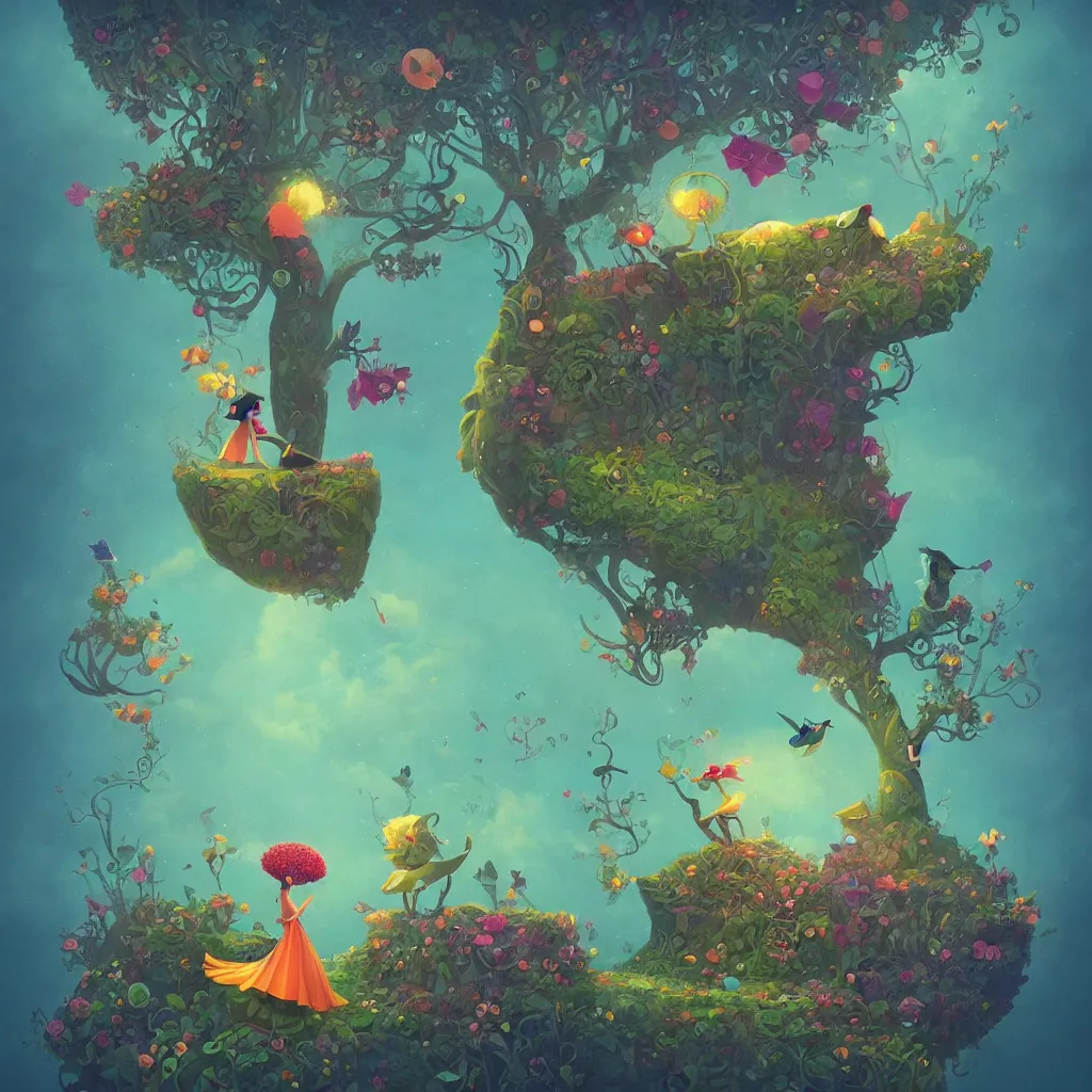 Image similar to low poly, pixar, surreal hybrid animals, nostalgia for a fairytale, magic realism, flowerpunk, mysterious vivid colors by andy kehoe and amanda clarke en un mundo de Gediminas Pranckevicius