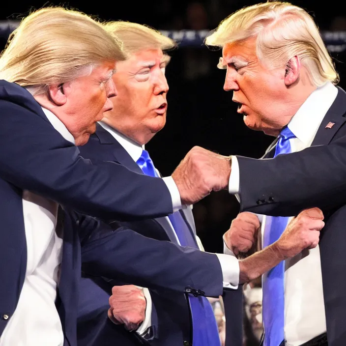 Image similar to joe biden and donald trump boxing match in ring, detailed sharp photo