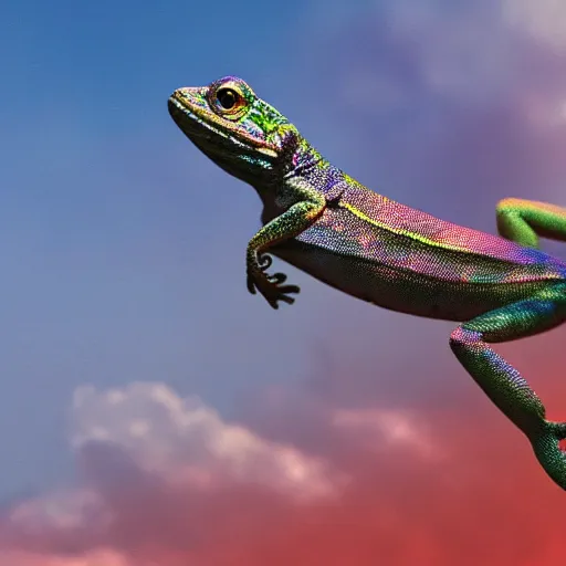 Prompt: Diamond lizard flying in the sky, cinematic, 4k,