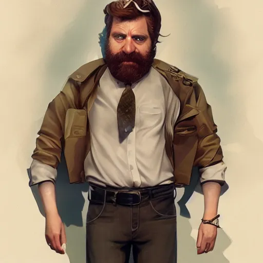 Prompt: mix between sacha baron cohen and zach galifianakis | | cool - male - face, manly face, fine details by stanley artgerm lau, wlop, rossdraws, james jean, andrei riabovitchev, marc simonetti, and sakimichan, trending on artstation